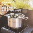 迪卡侬户外露营炊具套装不锈钢便携式家庭装野餐厨具炊具套装 不锈钢不粘炊具2人套装（15件）