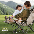 暴走怪兽户外折叠椅躺椅加宽可调节坐躺两用午睡便携加棉露营椅子 浅卡其薄棉四档调节躺椅【带腿托】