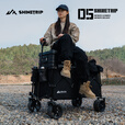 山趣（ShineTrip）户外营地车黑化露营折叠推车野餐手推拉杆车便携式越野轮推车 200L 坦途 宽轮