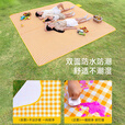 惠利得野餐垫户外防潮垫便携春游地垫野餐布ins风露营垫子郊游野炊用品 【黄格】加厚 【大号】200X200CM（坐8人）