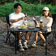 Naturehike挪客轻量化高荷玻纤桌户外露营便携折叠桌野餐桌子野营置物可升降 黯木黑