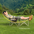 Naturehike挪客暮望聚拢式连桌躺椅午休户外露营午睡钓鱼可坐可躺沙滩折叠椅 黑灰/四挡调节/配收纳袋
