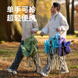 探险者（TAN XIAN ZHE）户外折叠椅露营椅子月亮椅便携折叠桌椅高靠背躺椅小凳子钓鱼椅 清新云感软包款薄荷蓝【特级面料】