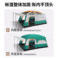 北极狼（BeiJiLang）帐篷户外露营防雨过夜两室一厅大空间双层防晒大帐篷野营装备全套 墨绿色【充气床×2套餐二】 中号6-8人【380*260*200CM】