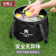 meritcook户外可折叠水桶便携储水桶露营水盆野餐旅行大容量装蓄水桶泡脚桶 10升【加厚材质 坚固防漏】