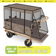 疆屿户外折叠露营车小推车推车儿童可躺野餐旅行车婴儿车 黑色飞机轮+遮阳棚+防蚊罩