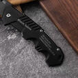 若萸户外折叠刀具防身冷兵器多功能锋利高硬度折刀随身便携式水果小刀 【多功能折刀】小号/黑色 可折叠/防滑防汗不锈钢手柄