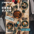 迪卡侬户外露营炊具套装不锈钢便携式家庭装野餐厨具炊具套装 不锈钢不粘炊具2人套装（15件）