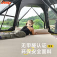 JEEP户外天幕帐篷二合一全自动便携速开六角黑胶天幕防雨防晒露营装 黑胶六面帐篷3-5人+夜灯+防潮垫