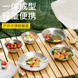 鹿险家户外野营露营不锈钢餐具套装便携式餐盘碗盘自驾游烧烤装备整套 【201不锈钢】亮光套装17P+收纳