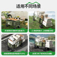 户外露营车可折叠便携式野营车自驾游摆摊买菜手推车营地车 【8寸轮】绿色后翻拖斗+赠送侧袋 410L 有刹车