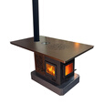 襄灶旺壁炉真火木柴冬天家用室内客厅取暖炉燃木柴火民宿别墅农村取暖器 炉体+80*1.4米长方形面板【上出烟】