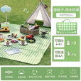 智宙野餐垫防水加厚便携式户外旅游露营野餐地垫草坪春游防潮 [绿格]包边+防水+手提折叠+无 [1米*1.5米]可围坐1-3人