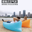 户外懒人充气沙发空气床垫单人躺椅便携式野营午休音乐节露营收 天绿色[承重强/3秒速充]送收纳