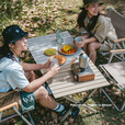 Naturehike挪客蛋卷桌户外露营桌子野外折叠桌野餐桌便携野营装备卡其拼色/L