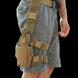 FANCYCHIC多功能组合式腿套 军迷战术腿包 男腿挂枪套户外战术枪套 黑色