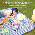妙奕嘉防潮垫便携款野餐垫加厚加大露营户外地垫坐垫沙滩垫海边野外垫子 便携野餐垫【藏蓝格】 150*200cm