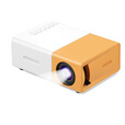 YG300投影仪家用儿童迷你投影仪卧室投墙非高清投影机320P分辨率 黄白色海外同屏版(手机有线投屏) 电源线美规【国内用户选用】