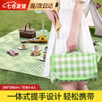 佐乐罗野餐垫露营装备野炊防潮垫加厚便携防水户外郊游草地轻便垫 绿格野餐垫200*200cm 可坐6-8人 【一体式提手设计 轻松携带】