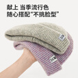 挪客羊毛加厚保暖毛线帽户外运动帽女款跑步针织帽子冷帽护耳帽子 冷灰-均码