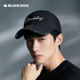 black dog黑狗刺绣帽子百搭鸭舌帽棒球帽遮阳帽户外徒步男女通用 夜幕黑
