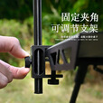 OIMG户外灯杆支架露营灯架夜市摆摊照明灯便携铝合金插地灯架双钩折叠 三节双钩黑色 便携可折叠-铝合金