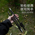 OIMG户外灯杆支架露营灯架夜市摆摊照明灯便携铝合金插地灯架双钩折叠 三节双钩黑色 便携可折叠-铝合金