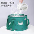 JCZS德国折叠泡脚桶泡脚袋便携式小型省水户外水盆旅行足浴水桶过小腿 【粉色三角大号】25L(送收纳袋)加厚不软塌