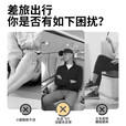 南啵丸充气脚垫飞机高铁神器飞机脚垫充气脚垫经济舱神器凳长途开车必备 三层灰色充气脚垫【打气包】