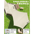 探险者帐篷户外露营便携天幕帐篷速开加厚黑胶防雨防晒全遮光野营装备 黑胶六面帐篷6-8人【天幕+双垫】