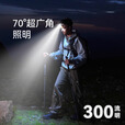 原始人感应头灯夜钓超亮长续航强光手电筒新款充电便携锂电池户外头戴式 卡其色-宽广照明 赠数据线
