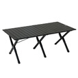 牧高笛（MOBIGARDEN）山涧蛋卷桌 户外露营便携式餐桌轻量可折叠铝合金蛋卷桌 曜石黑L