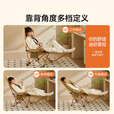 原始人月亮椅户外便携躺椅可折叠办公室午休床新款坐睡两用家用靠背椅子 卡其色加高款-三档调节