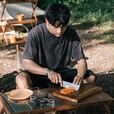挪客Naturehike食神砧板组户外露营野营可折叠砧板不锈钢刀 原木色/磨刀器版