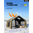 京诚豪斯JcHouse8+8.8㎡充气帐篷拓展式棉布野露营地过夜屋脊帐 军绿8+8.8㎡主帐+拓展气柱