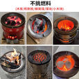 万家（WANJIA）一节二节多功能煤炉烤火炉煤球炉取暖手提移动户外新款炭炉 圆盖式红一节半【内径14cm】+压火盖