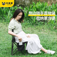 妙普乐户外折叠椅露营椅子小马扎折叠凳子美术写生椅便携式超轻钓鱼 白色[中号]-配收纳袋