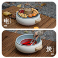 骆驼（CAMEL）JEANS围炉煮茶电炭双用套装器具全套烧烤炉户外家用室内新款 【电炭两用】围炉+炭3斤+罐罐套2