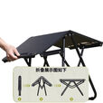 户外折叠战术桌IGT碳钢轻量化露营便携野餐茶桌野炊多功能旅行桌 黑色战术桌（一秒折叠）带收纳袋