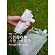 折叠水袋透明户外露营旅游运动骑行登山应急包饮水袋车载便携水壶 透明2L 1个