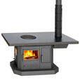 炊火匠【送货上门】冬季取暖烤火炉室内家用无烟新型三面观火柴火炉壁炉 【碳钢桌面】0.8*1.2米长方形茶几桌面