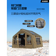 京诚豪斯JcHouse8+8.8㎡充气帐篷拓展式棉布野露营地过夜屋脊帐 军绿8+8.8㎡主帐+拓展气柱