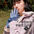 骆驼（CAMEL）新品户外登山手套男女冬季防寒保暖触屏运动防风手套 【薄绒内里】墨黑，A1W3GZ103 S
