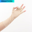 艾格辰半指手套中长薄款夏季露漏截开车骑行春秋天冰丝采茶手套女士 23cm无指白长款