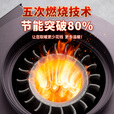 昇焱地排烟圆形气化烤火炉贵州农村室内家用新型柴煤两用取暖炉回风炉 【爆化银】3mm特厚1.2米碳钢【上排烟】