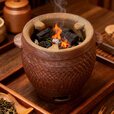 婕茵桐老式碳烤陶土炉子 新款土炉子柴火碳炉火锅家用户外手工碳火炉 大炉：高约15cm-口径约18.5cm
