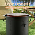 叶余新款便携炉子火炉围炉煮茶取暖农村烧烤多功能柴火炉灶户外烧木炭 加厚版25#户外便携吊炉+提手 【烧坏】/新款加厚提桶炉