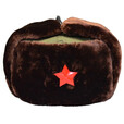 骆穂豆棉帽 保暖加厚男女冬季保暖护耳棉帽火车头红五角星 黑色保安棉帽L(58-60cm)头围