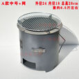 柏潮加厚木炭烤火炉围炉煮茶取暖烧烤煮饭多功能野炊烧柴炉引火点碳桶 手提炉小号