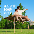 原始人（The Primitive）户外折叠桌椅便携蛋卷桌露营桌椅便携野餐桌子野营用品装备套装 木色【加长桌】+加大靠背椅*4